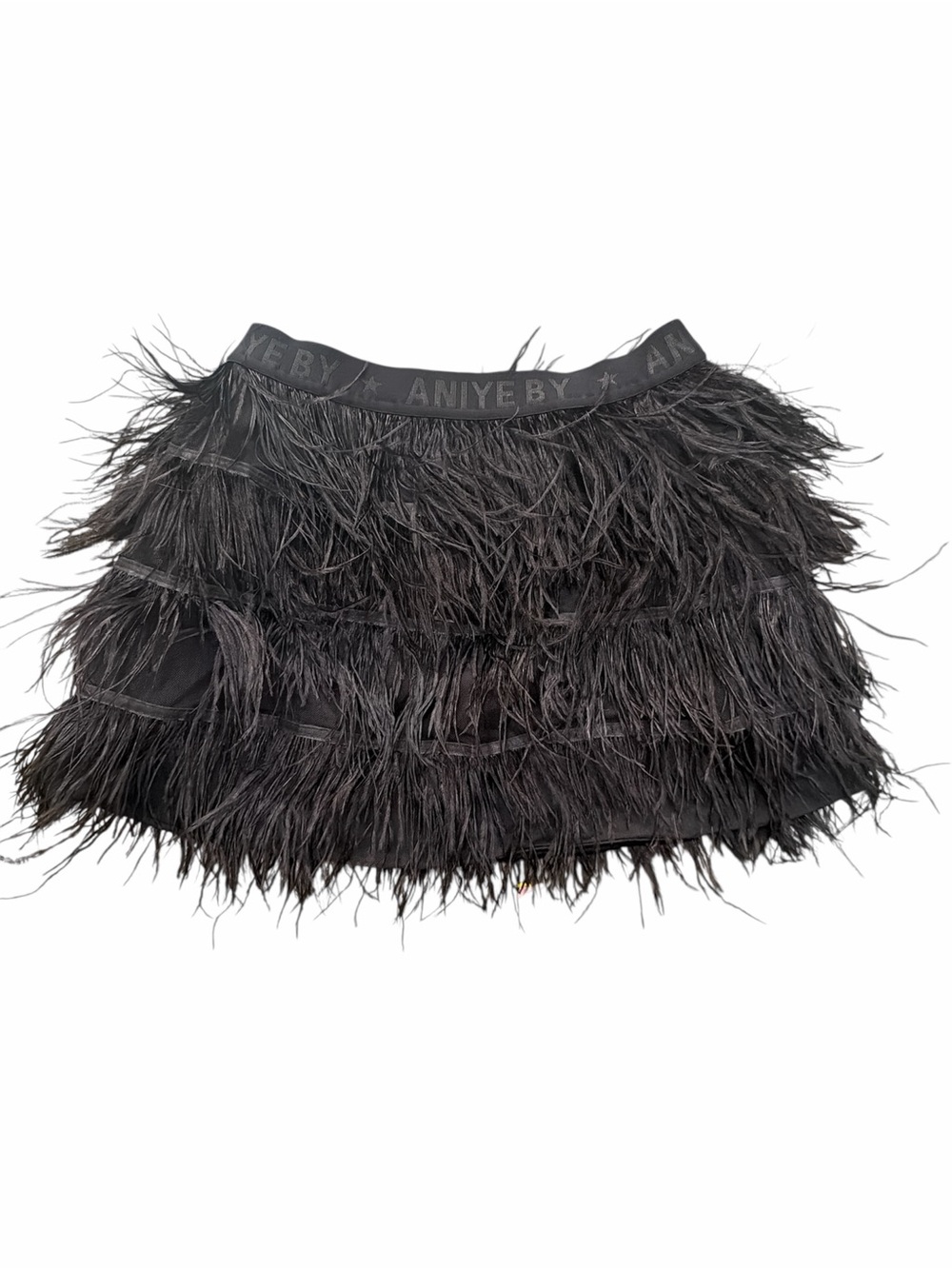 Aniye By ostrich Black Feather-Trim Mini Skirt